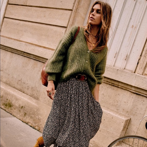 Sezane Sweaters - NWT Sézane ACHILLE Cardigan sweater khaki sz Small